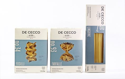 Food Packaging Design Inspiration, Pasta Packaging, Louise Fili, Pasta Box, Pasta Varieties, Diy Plant Hanger, Design Editorial, Food Packaging Design, Packaged Food