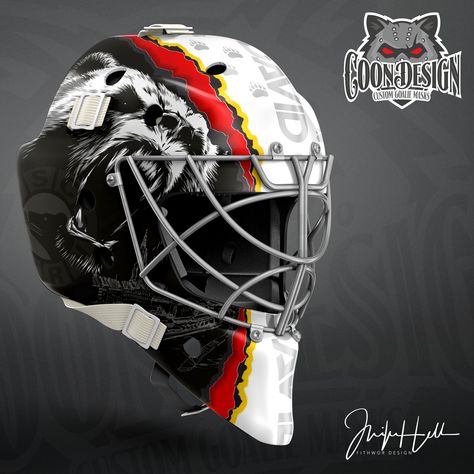 Bison Logo, Hockey Helmets, Goalie Gear, Bear Skull, Skull Helmet, Helmet Paint, Mask Designs, Hockey Mask, Mask Ideas