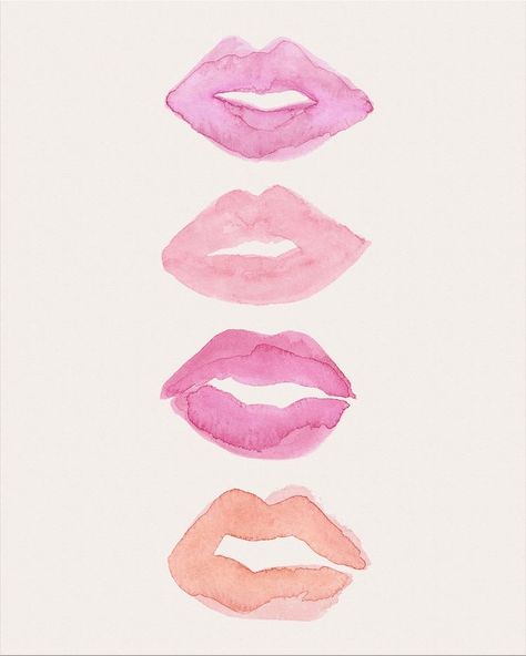 Studio Db, Lips Art Print, Nurse Injector, Lips Art, Painting Orange, Lip Wallpaper, Kiss Pink, Rose Watercolor, Lipstick Art