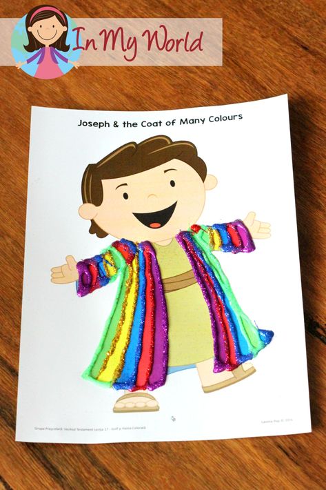 Sunday School Lesson 17 | Joseph and the Coat of Many Colors - In My World Joseph And His Coat Of Many Colors Craft, Joseph's Coat Of Many Colors Craft, Joseph Bible Crafts, Joseph Crafts, Preschool Bible Activities, Kindergarten Sunday School, Color Paper Crafts, Toddler Bible, Joseph's Coat