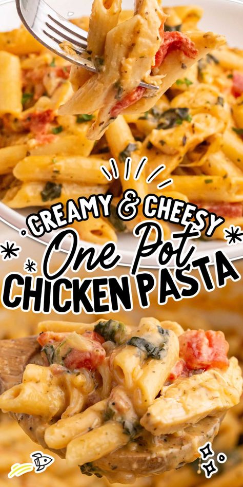 One Pot Chicken Pasta, Presto Pasta, Chicken Rigatoni, Cheesy Chicken Pasta, Rigatoni Recipes, Cream Cheese Pasta, Chicken Parmesan Pasta, One Pot Chicken, Cheesy Pasta