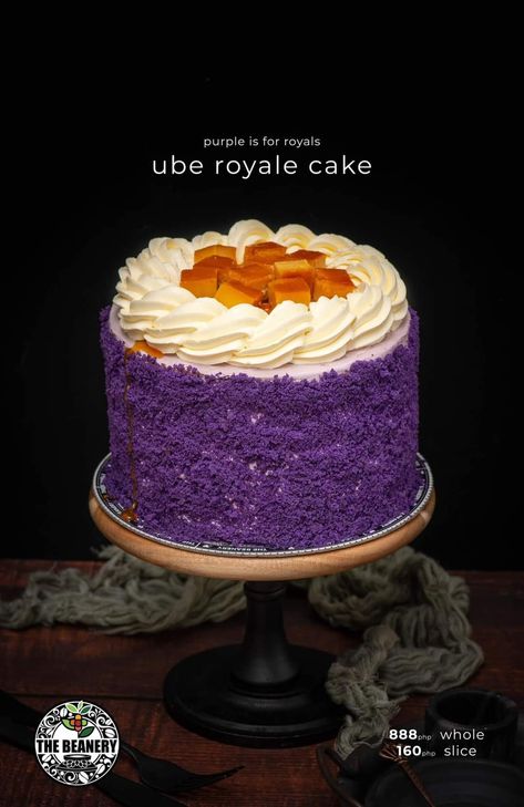 Ube Cake Design Ideas, Ube Birthday Cake, Ube Flan Cake, Ube Cake Design, Ube Flan, Yam Cake, Yema Cake, Ube Cake, Fondant Tips