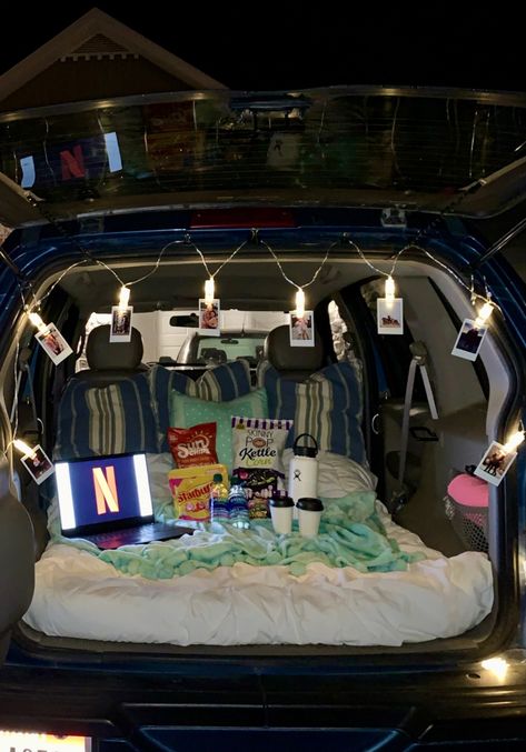 Trunk Bed Date, Trunk Bed, Car Deco, Summer Plans, Van Camping, Maybe One Day, Cute Diys, Small Cars, How To Make Bed