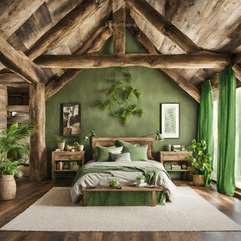 In a rustic haven where time takes a gentle pause, Wooden echoes weave tales in sage green repose. Minimalist plants whisper secrets in tranquil repose. Sage Green House Interior Aesthetic, White Rustic Bedroom, Minimalist Plants, Sage Green House, Castle Bedroom, Sage Green Bedroom, House Vibes, Sage Green Walls, Wooden Room