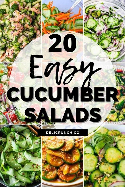 Summertime is the perfect time to enjoy delicious cucumber salads. There are endless recipes to choose from, so everyone can find a favorite. One of my favorites is a simple vinegar and oil dressing with diced cucumbers, tomatoes, and red onion. It's refreshing and light, but still satisfying. Another great option is a creamy dill salad with sour cream, mayo, and fresh dill. This one is perfect for serving at picnics or potlucks because it can be made ahead of time. Cucumber Pesto Salad, Easy Summer Salad Recipes Simple, Creamy Dill Salad, Cucumber Salad With Mayo, Korean Cucumber Side Dish, Cucmber Salad, Cucumber Salad Recipes, Cheap Paleo Meals, Japanese Cucumber Salad