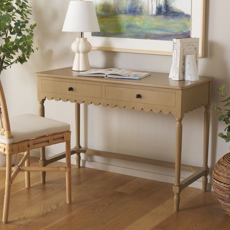 You'll love the Safavieh Haven 2 Drawer Desk at Wayfair - Great Deals on all products with Free Shipping on most stuff, even the big stuff. Wood Writing, Drawer Desk, Home Office Study, Wood Writing Desk, Study Nook, Indie Room, Desk With Drawers, Home Office Desks, Cottage Chic