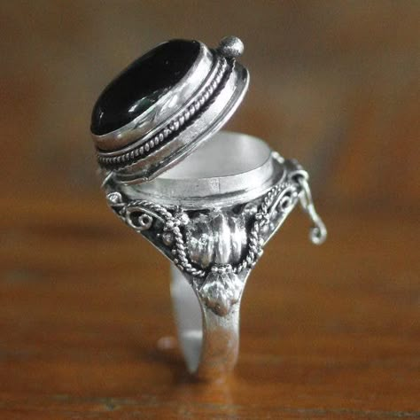 Black Silver Ring, Secret Ring, Goth Rings, Gothic Jewelry Rings, Gothic Wedding Rings, Goth Ring, Indie Jewelry, Dope Jewelry, Funky Jewelry