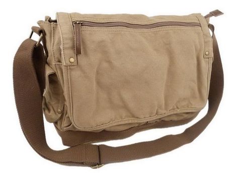 Vagarant 15" Casual Style Laptop C31 Khaki Canvas Messenger Bag - Tradesy Brown Leather Laptop Bag, Brown Leather Messenger Bag, Dr Shoes, Men Bag, Laptop Messenger Bags, Canvas Messenger Bag, Leather Laptop Bag, Messenger Bag Men, Side Bags