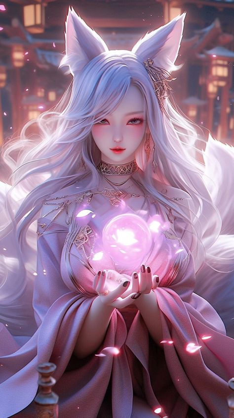 Anne Stokes Art, A Silent Voice Anime, Fantasy Demon, Kitsune Fox, Pink Wallpaper Girly, Fox Girl, Girly Art Illustrations, Anime Angel, Cat Girl