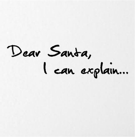 Dear Santa, I can explain! Fault Quotes, Dear Santa I Can Explain, Santa I Can Explain, I Can Explain, Black Clothing, Quotes Life, Christmas Quotes, Dear Santa, Clothing Apparel