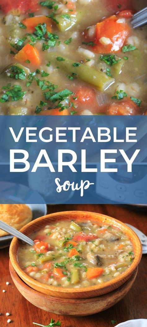 Veg Barley Soup Recipes, Slow Cooker Vegetable Barley Soup, Crockpot Barley Soup Recipes, Veg Barley Soup, Slow Cooker Barley Soup, Slow Cooker Chicken Barley Soup, Vegetable Barley Soup Recipes, Pearl Barley Recipes, Chicken Barley Soup Recipe