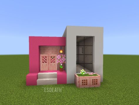 #minecraft #pinkhouse Minecraft Small House, Minecraft Modern City, Rumah Minecraft Sederhana, Free House Design, Minecraft House Plans, Bangunan Minecraft, Minecraft Modern, Easy Minecraft Houses, Cool Minecraft Creations