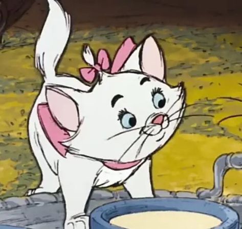 Disney Cat Characters, Marie From Aristocats, Marie The Aristocats, Marie The Cat, Aristocats Marie, Childhood Characters, Marie Cat, Disney Cats, Marie Aristocats