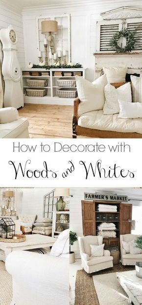 Finding the perfect balance of wood and white can be a challenge. I'm sharing 5 easy steps help you achieve the perfect wood and white vintage look. Wood And White, Small Bedrooms, White Living, Shabby Chic Vintage, White Living Room, Easy Home Decor, Remodel Bedroom, Boho Home, Farmhouse Living