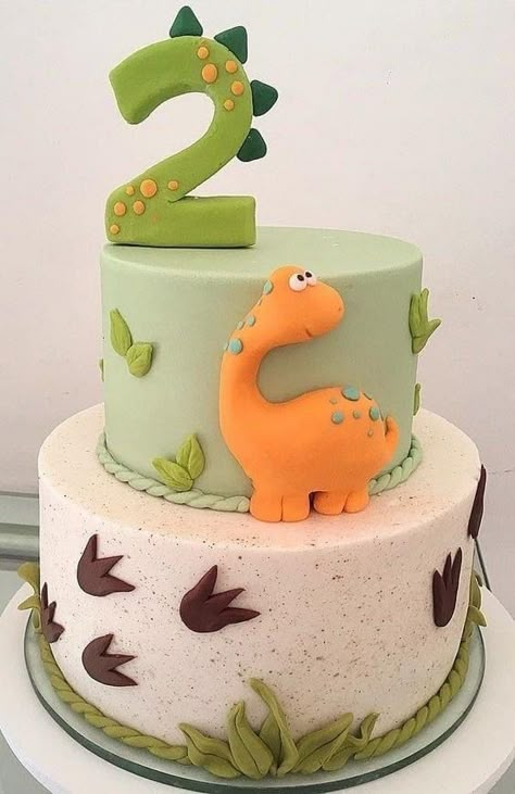 Dino Birthday Cake, Cake For Birthday, Dino Cake, Dinosaur Birthday Cakes, Dinosaur Themed Birthday Party, Dino Birthday Party, 3rd Birthday Cakes, 2 Birthday Cake, Dinosaur Cake