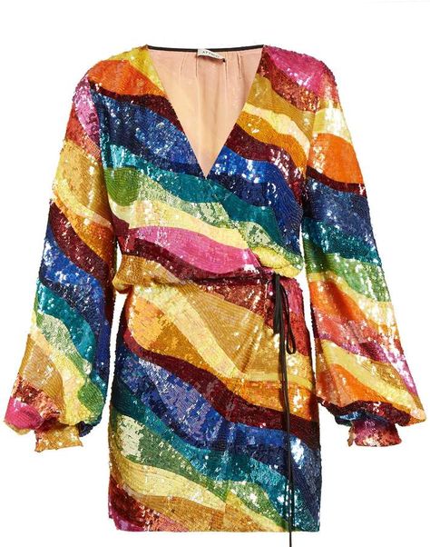 LOVE this ATTICO Rainbow-striped sequin dress!  #70s #disco #rainbow #glitter #unicorn Multi Color Sequin Dress, Rainbow Sequin Dress, Rainbow Dresses, Cl Fashion, Rajputi Dress, Dresses Sequin, Dress Sequin, Rainbow Dress, Sequin Cocktail Dress