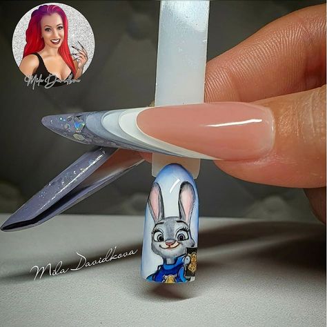 Detailed Disney Nails, Boutique Nails, Judy Hopps, Painted Nail Art, Birthday Nails, Zootopia, How To Introduce Yourself, Nail Ideas, You And I