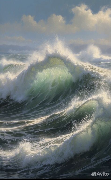 Ocean Waves Photography, Ocean Waves Painting, Seascape Artwork, Sea Storm, Waves Photography, Realistic Pencil Drawings, Portrait Photography Women, Ocean Landscape, Wave Painting