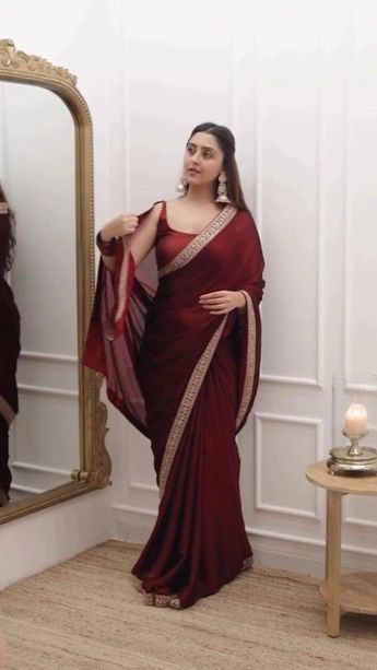 Try this beautiful outfit 😍 . . . . . . . . . . #reels #reelsinstagram #fashion White And Maroon Saree, Suite Design, Reception Saree, Maroon Saree, Simple Saree Designs, Fancy Sarees Party Wear, Party Sarees, Saree For Women, Simple Sarees