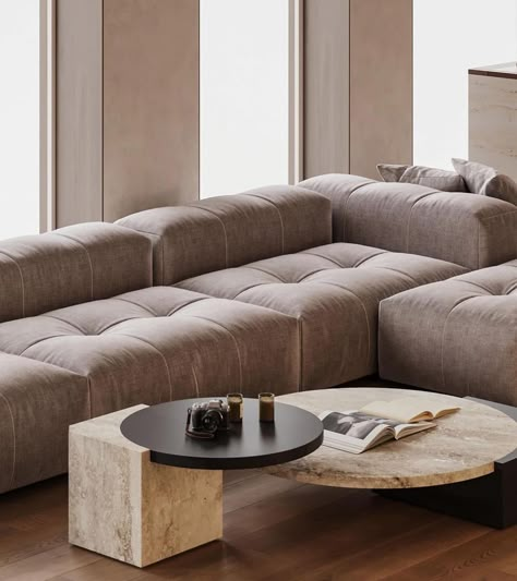 Bellini Modular Sofa, Saba Pixel Sofa, Mario Bellini Sofa Apartment, Pixel Sofa, Brown Mario Bellini Sofa, Pixel Sofa Saba Italia, Mario Bellini Camaleonda Sofa, Saba Italia, Seating Design