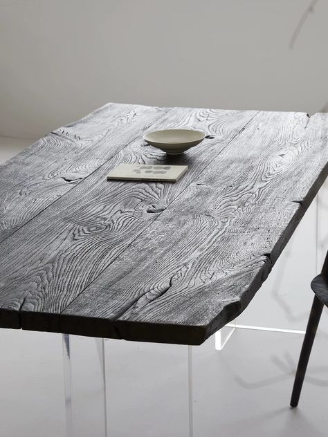 Burnt Timber, Ancient Japanese Art, Sugi Ban, Shou Sugi Ban, Grey Houses, Wood Panels, Wood Fiber, Solid Wood Dining Table, Functional Furniture