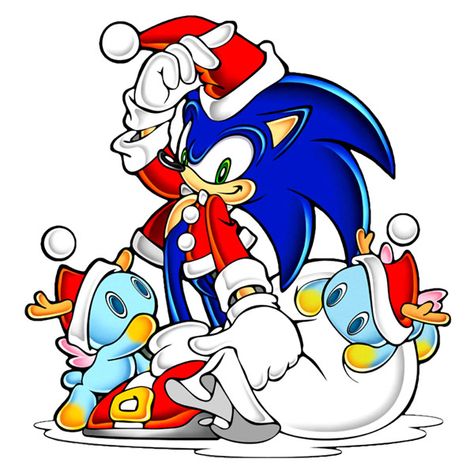 Christmas Sonic Christmas Sonic, Sonic And Friends, Dibujos Toy Story, Sonic Adventure 2, Rosé Png, Christmas Yard Art, Classic Sonic, Sonic Heroes, Sonic Funny