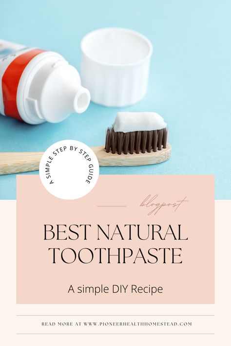 Best Natural Toothpaste: Try this easy DIY toothpaste recipe for a healthier, fluoride-free option! Made with calcium carbonate, baking soda, and fractionated coconut oil, it avoids artificial sweeteners and toxic chemicals. Perfect for healthy teeth and good oral hygiene, this natural recipe supports fresh breath and cavity prevention for the whole family. #DIYToothpaste #NaturalOralCare #HealthyTeeth #ChemicalFree Natural Toothpaste Recipe, Healthy Toothpaste, Cavity Remedy, Best Natural Toothpaste, Vintage Essentials, Diy Toothpaste, Toothpaste Recipe, Toothpaste Brands, Natural Baking