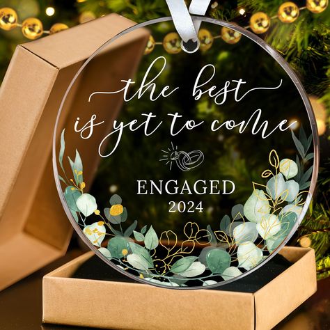 PRICES MAY VARY. ENGAGEMENT GIFTS FOR COUPLES: Let the world know this special moment, You're Engaged! For your future mate, this Engaged Ornament 2024 will commemorate the important things in life & create lasting and loving memories. Suitable for engagement ornament 2024, couple ornaments engagement, 1st engaged ornament, engagement gifts ornaments, ornament engagement, engagement gifts ornament, engagement ornaments GIFTS FOR NEWLY ENGAGED COUPLES/WOMEN/FRIENDS: Imagine the look on their enga Cricut Projects Engagement Gift, Gifts For Engagement Couple, Engagement Gift Ideas For Friend, Sister Engagement Gift Ideas, Engagement Gifts For Friend, Proposal Gifts For Couple, Christmas Gifts For Bride To Be, Diy Engagement Ornament, Wedding Gift Ideas For Friend