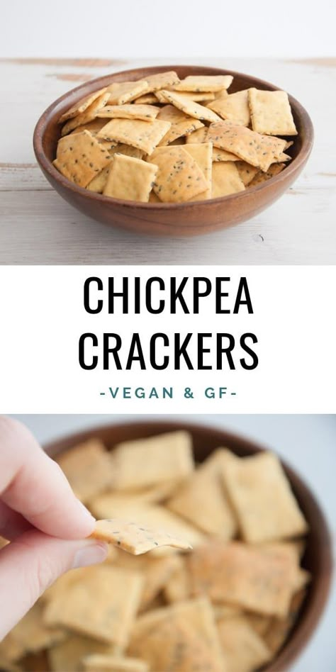 Gluten-Free and Vegan Chickpea Crackers with black sesame seeds #vegan #glutenfree #chickpea #crackers #healthy #snack Chickpea Crackers, Chickpea Flour Recipes, Gluten Free Crackers, Vegan Chickpea, Homemade Crackers, Vegan Crackers, Black Sesame Seeds, Cracker Recipes, Gluten Free Snacks