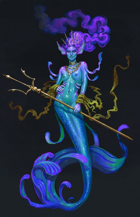 Mtg Merfolk, Mermaid Mythology, Fantasy Creatures Mythology, Mermaid Queen, Mermaid Stuff, Mermaid Artwork, Pirate Art, Mermaid Drawings, Deep Sea Creatures