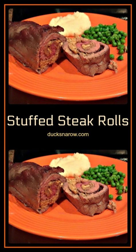 Stuffed steak rolls recipe Beef Rollups With Stuffing, Stuffed Beef Rolls, Steak Rolls Stuffed, Beef Rolls Stuffed, Stuffed Steak Rolls, Bottom Round Steak Recipes, Stuffed Steak, Steak Roll Ups, Beef Roll Ups