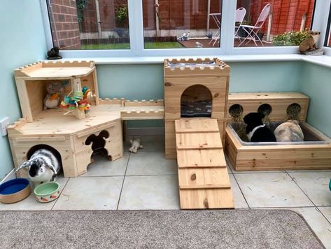 Happy Bunny Club on Instagram: “This week's #happybunnyhomes feature is from Thor, Loki and Storm who are showing off their fantastic bunny castle 🐰🐰🐰🏡! Remember to…” Haseul Selca, Bunny Castle, Haseul Icons, Diy Bunny Toys, Bunny Care Tips, Rabbit Shed, Diy Rabbit Cage, Treats Gifts, Outdoor Rabbit Hutch