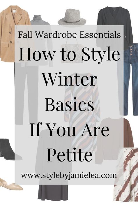 Petite Winter Capsule Wardrobe, Winter Outfits For Short Women, Winter Outfits For Petite Women, Winter Outfits Petite, Petite Winter Fashion, Petite Winter Outfits, Petite Capsule Wardrobe, Outfit For Petite Women, Winter Style Guide