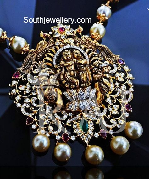 Diamond Pendants Designs, Antique Gold Jewelry Indian, Jewellery Bridal, Jewellery Wedding, Gold Jewelry Simple Necklace, Beautiful Gold Necklaces, Antique Jewelry Indian, Gold Pendant Jewelry, Black Beaded Jewelry