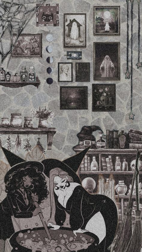 #witch #witchy #witchaesthetic #october #halloween #halloweencollage #wallpaper #blackandwhite Witch Core Wallpaper, Green Witch Wallpaper, Core Wallpaper, Witchy Cottage, Witch Wallpaper, Witch Core, W.i.t.c.h Aesthetic, Witchy Aesthetic, Witchy Wallpaper