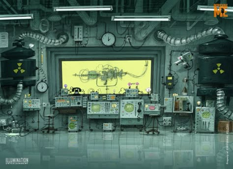 Laboratory Concept Art, Eric Guillon, Scifi Lab, Nail Bat, Mad Scientist Lab, Sf Wallpaper, Spaceship Interior, Arte Cyberpunk, Game Background