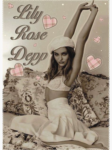 Lily Rose Depp Poster Aesthetic, Lily Rose Depp Poster, Coquette Poster Prints, Girly Posters, French Coquette, Coquette Stickers, Girly Poster, Grunge Posters, Coquette Room Decor