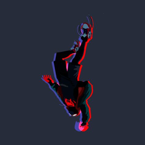 Spiderverse Glitch Effect, Miles Morales Falling, Deep Tattoo, Glitch Effect, Verse Art, Verses Wallpaper, Spiderman Art, Spider Verse, Spiderman