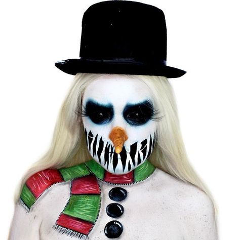 Xmas Makeup, Scary Christmas, Holiday Makeup Looks, Face Art Makeup, Face Paint Makeup, Christmas Makeup, Holiday Makeup, Christmas Post, Frosty The Snowmen