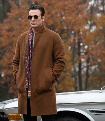 Knives Out Chris Evans, Thanksgiving Fit, Christopher Robert Evans, Brown Wool Coat, Mens Wool Coats, Rian Johnson, Long Wool Coat, Wool Trench Coat, Men's Leather Jacket