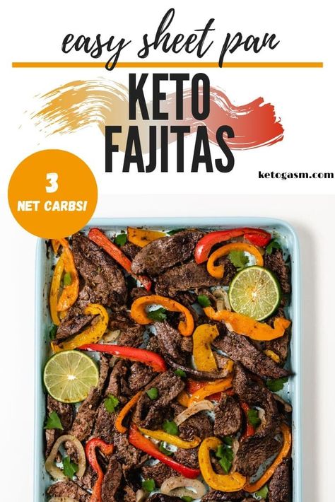 Keto Fajitas, Low Carb Sheet Pan, Icecream Ideas, Keto Steak, Pan Keto, Fajitas Recipe, Pan Recipe, Low Carb Veggies, Fajita Recipe