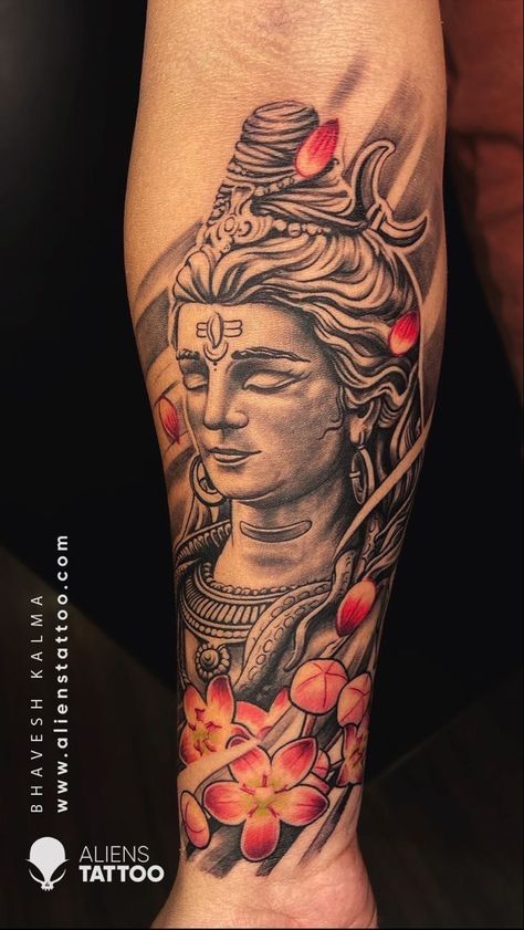 Lord Shiva Tattoos are one of the most tattooed designs around the world. It's a subject of pride to wear a tattoo that is both powerful and spiritual. Check out this amazing piece by Bhavesh Kalma at Aliens Tattoo Pune Comment your thoughts & let us know how did you like it. . . #shivatattoo #shivatattooideas #religioustattoo #religioustattooideas #tattoo #tattoostyle #tattoodo #bhaveshkalma #tattoos_of_instagram #tattoostudios #tattooart #tattoocommunity #tattoostudioinmumbai #shivatattoodes Lord Shiva Tattoos, Bholenath Tattoo, Lord Shiva Tattoo, Aliens Tattoo, Hindu Tattoos, Trishul Tattoo Designs, Mahadev Tattoo, Krishna Tattoo, Om Tattoo Design