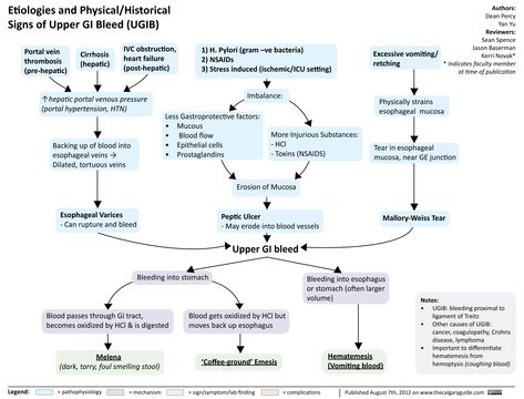 Etiologies and Physical Historical Signs of Upper Gastrointestinal Bleed (calgaryguide.ucalgary.ca).                                                                                                                                                     More Garden With Fruit Trees, Pathophysiology Nursing, Garden 101, Paramedic School, Mcat Study, Gastrointestinal Disorders, Fluid And Electrolytes, Literature Review, Medical Facts