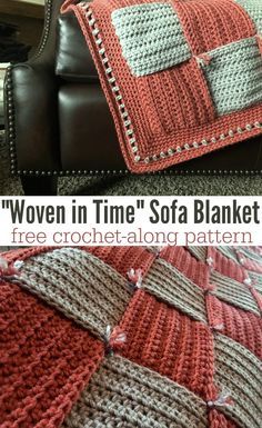 Join the "Woven In Time" Sofa Blanket Crochet Along! This blanket is EASY - beginner level even - and is a great way to use up scrap yarn and/or stash bust!  via @ashlea729 Crochet Heart Blanket, Zig Zag Crochet, Octopus Crochet Pattern, Crocheted Blanket, Scrap Yarn, Crochet For Beginners Blanket, Diy Bebe, Crochet Blanket Afghan, Crochet Quilt