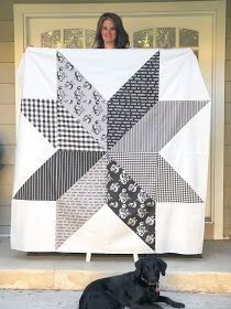 Giant Star Quilt, Patterns Black And White, Big Block Quilts, Urban Cottage, Giant Star, Black And White Quilts, Quick Quilt, Fat Quarter Quilt, Half Square Triangle Quilts