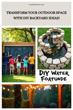 Whimsical Lighting, Diy Backyard Ideas, Recycled Planters, Vegan Christmas Cookies, Hangout Spot, Backyard Paradise, Diy Water, Diy Fire Pit, Simple Living Room