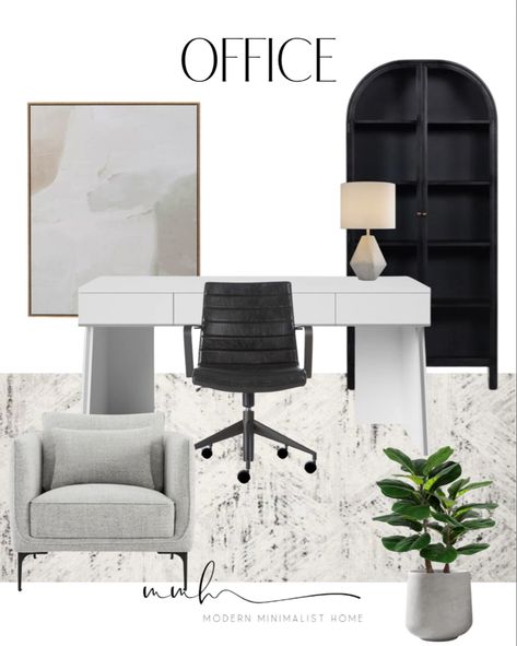 Modern Contemporary Office Design, Black And White Office Design, Target Office Decor, Black And White Office Ideas, Office Light Fixture, White Office Design, Light Fixture Office, Office Decor Black And White, White Office Ideas