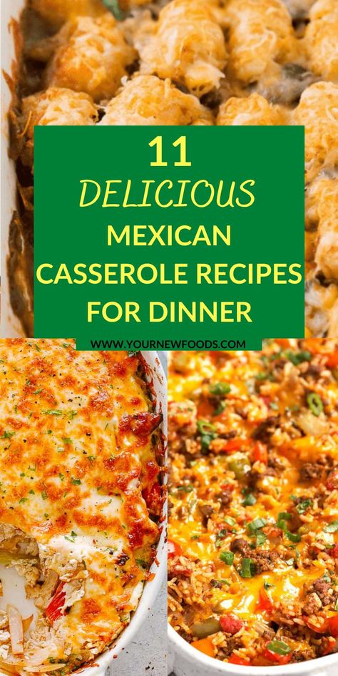 Casserole recipes for dinner. Are you looking for a Mexican casserole? Here are 11 delicious casserole recipes that you can cook for your family. Serve them the best casserole dishes. Mexican Casserole Recipes, Delicious Casserole Recipes, Casserole Recipes For Dinner, Mexican Casseroles, Easy Mexican Dishes, Mexican Main Dishes, Easy Mexican Casserole, Mexican Casserole Recipe, Yummy Casserole Recipes