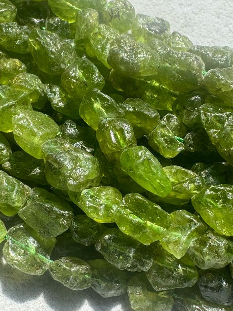 Guaranteed 100% natural peridot gemstone bead. Gorgeous natural olive green color. Not treated. Excellent quality gemstone bead !  Bead size  12-15mm approx 30bead Strand length: approximately 15.5" Bead hole size: 1mm Green Natural Stone Beads, Elegant Green Peridot Gemstones, Cheap Vintage Green Beads, Artisan Green Gemstone Beads, Vintage Large Green Beads, Olive Green Color, Peridot Gemstone, Colour Palette, Olive Green