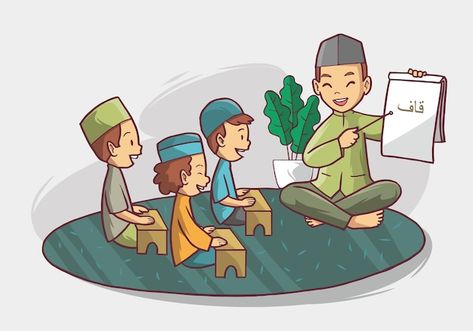 Muslim boys group studying together hand... | Premium Vector #Freepik #vector #islamic-school #boy-reading #kids-book #muslim-school Upwork Logo, Sustainable Graphic Design, Art Classroom Rules, 2d Motion Graphics, Graphic Design Food, Studying Together, Christian Graphic Design, Teacher Cartoon, Student Cartoon